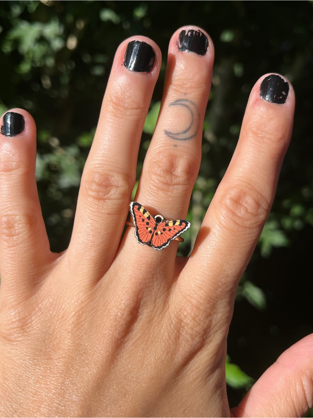 Butterfly Orange Adjustable Ring- Women Jewelry